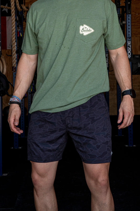 Athletic Short - Black Camo - Black Liner 5.5 length