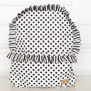 Polka Stripe Ruffled Nylon Backpack
