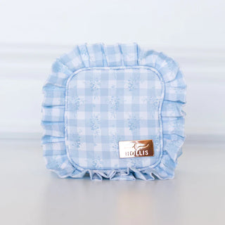 Blue Floral Ruffled Nylon Tech Organizer