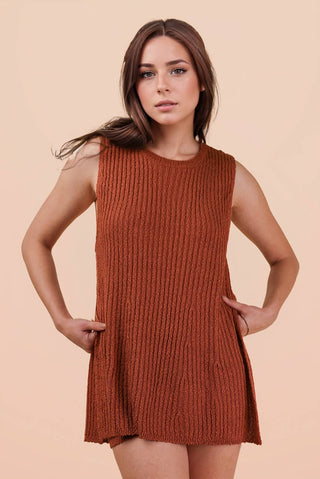 VERY J - 12W3359NSET-Knit Sweater Comfy Top & Shorts Set