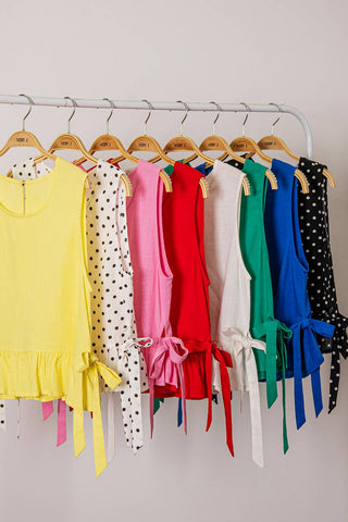 VERY J - NT12128-Side Tie Detail Ruffled Top