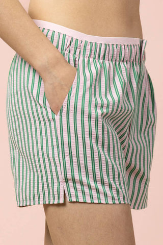 VERY J - NP70865-Striped Comfy Shorts