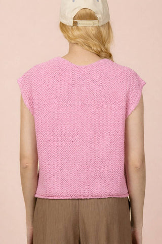 VERY J - 12W3377N-Button Down Knit Sweater Vest