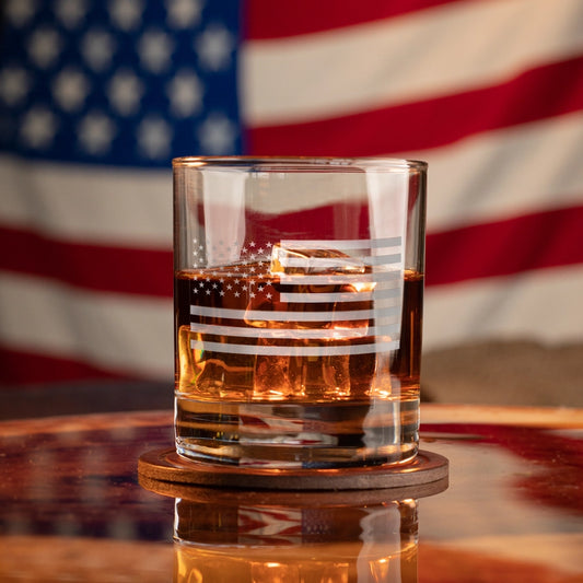 American Flag Whisky Glass