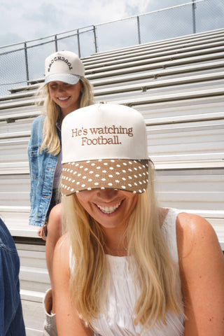 He's Watching Football Polka Dot Hat