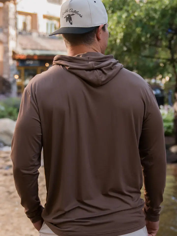 Performance Hoodie - Heather Brown