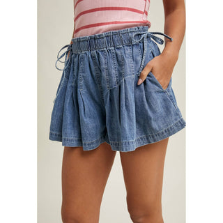 Pleated Denim Shots