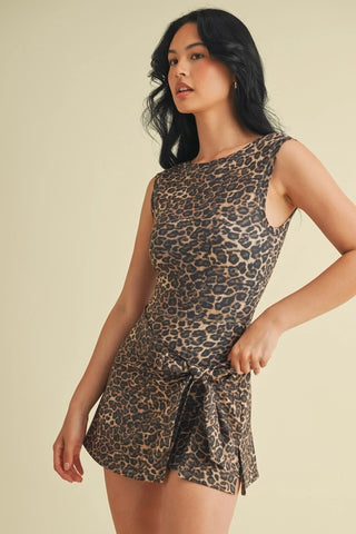 Leopard Wrap Athletic Dress