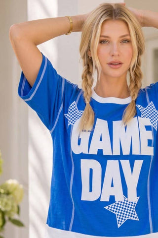 Main Strip - Game Day Star Patch Sweatshirt – Sporty Varsity Top
