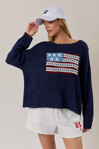 Usa Flag Lightweight Sweater