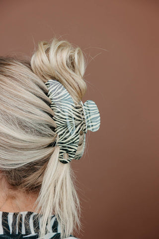 Zebra Acetate Claw Clip