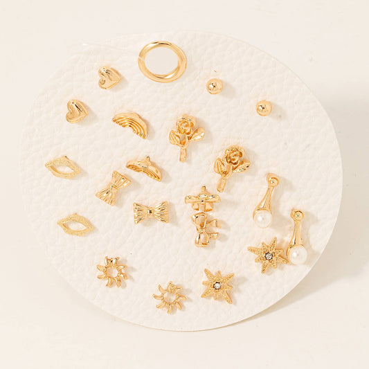 Coquette Mixed Shapes Stud Earrings Set