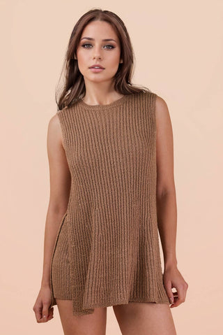 VERY J - 12W3359NSET-Knit Sweater Comfy Top & Shorts Set