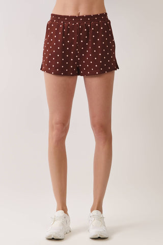 TCEC - CP10384-Polka Dot Elastic Waistband Athletic Shorts