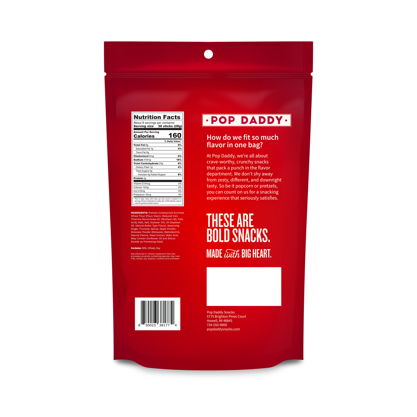 Pop Daddy Snacks - Pop Daddy Dutch Apple Pie Seasoned Pretzels 7.5oz(seasonal)