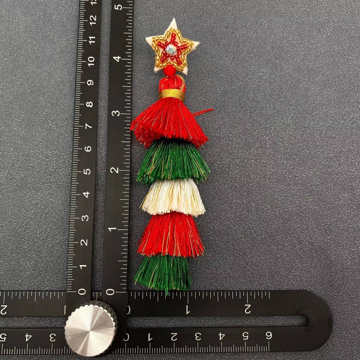 Mio Queena - Christmas Colored Polyester Tassel Stars Post Earrings