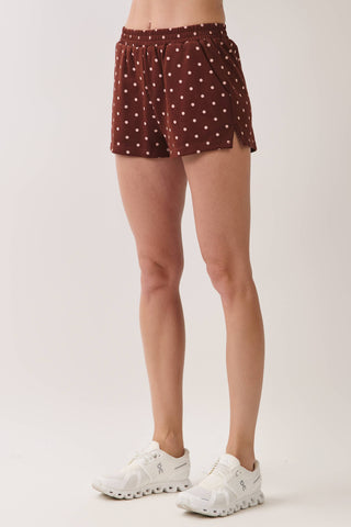 TCEC - CP10384-Polka Dot Elastic Waistband Athletic Shorts