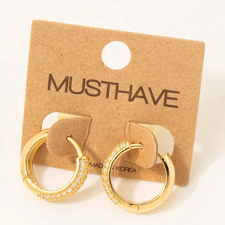 Pave Studded Latch Hoop