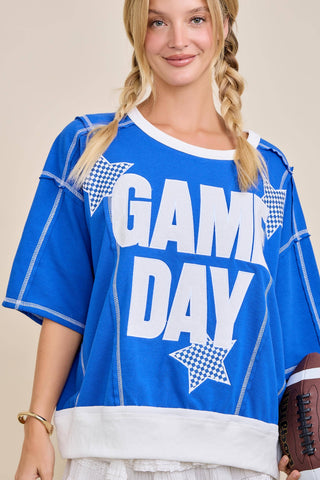 Main Strip - Game Day Star Patch Sweatshirt – Sporty Varsity Top