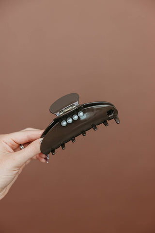 Brown Pearl Acetate Claw Clip