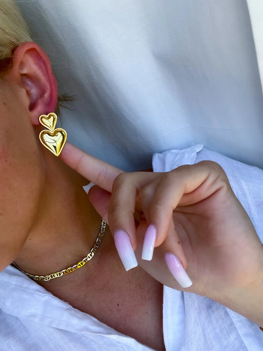 Double Heart Earrings