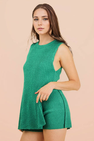VERY J - 12W3359NSET-Knit Sweater Comfy Top & Shorts Set