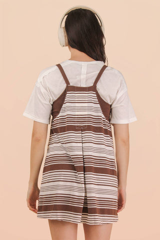 VERY J - ND31600-Comfy Striped Knit Mini Dress W/ Shorts Inside
