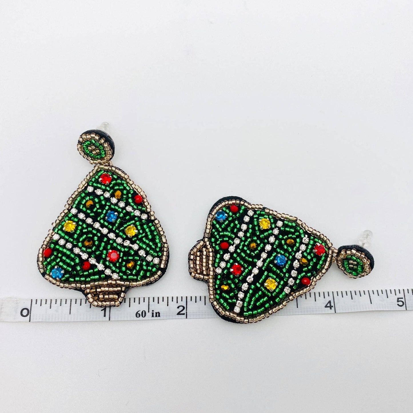 Christmas Tree Glass Beads Hand-woven Earrings