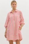 Pink & Cream Stripe Dress