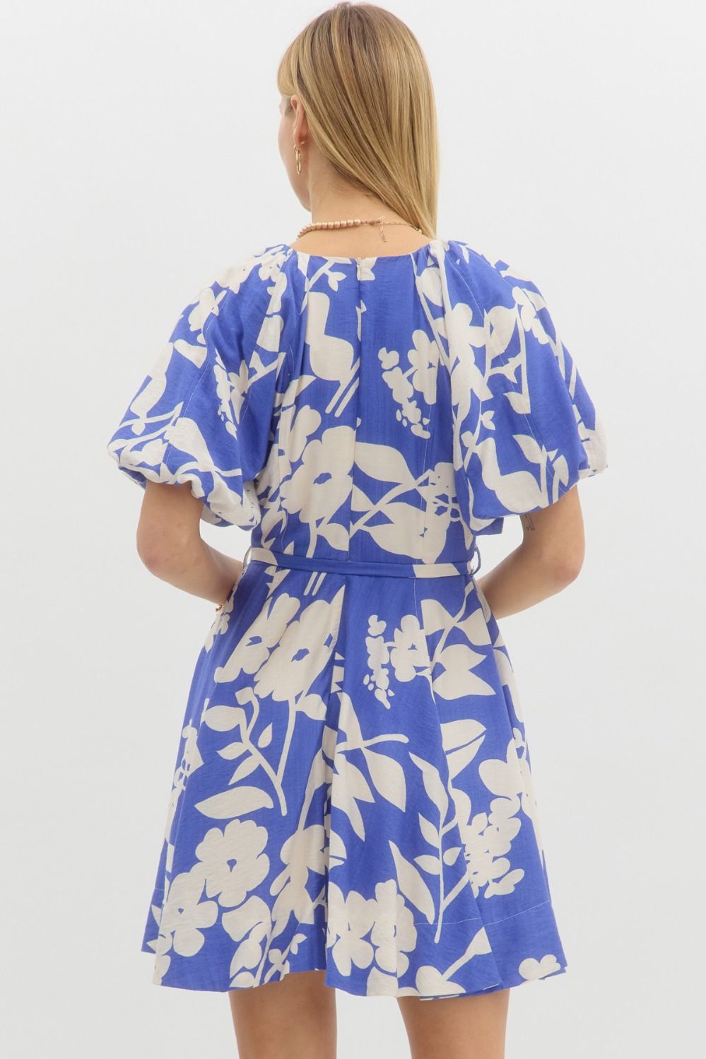 Blue & Cream Floral Dress