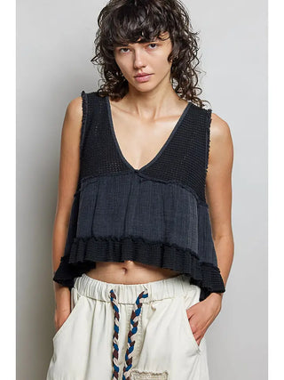 V-Neck Babydoll Top