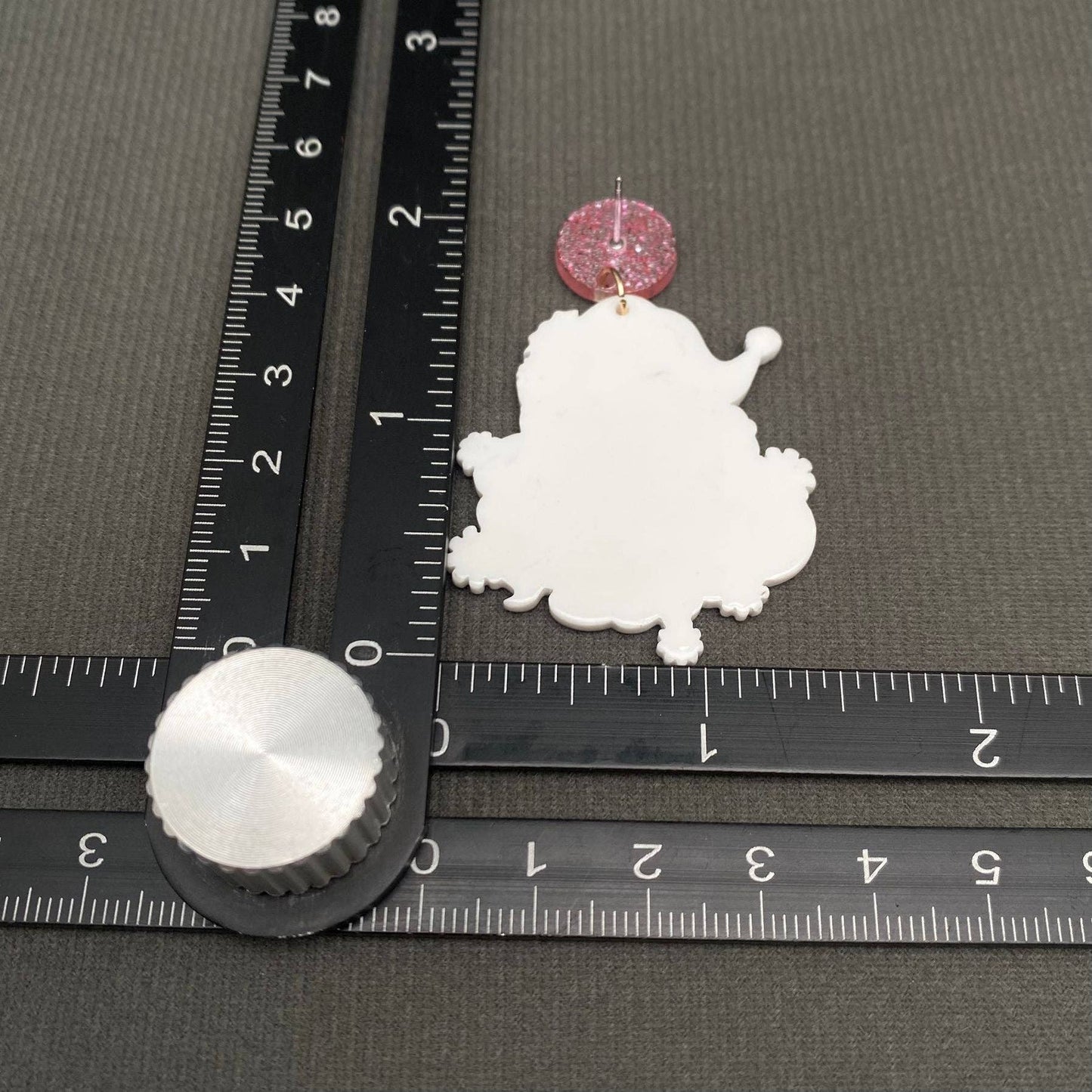 Christmas Santa Claus Acrylic Post Earrings - Pink Disco