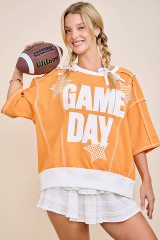 Main Strip - Game Day Star Patch Sweatshirt – Sporty Varsity Top
