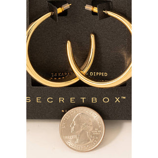 Secret Box Gold Dipped Beveled Hoop Earrings
