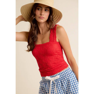 So Me - FLORAL JACQUARD SEAMLESS TANK TOP