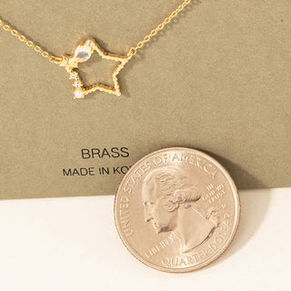 Rhinestone Cluster Star Pendant Necklace