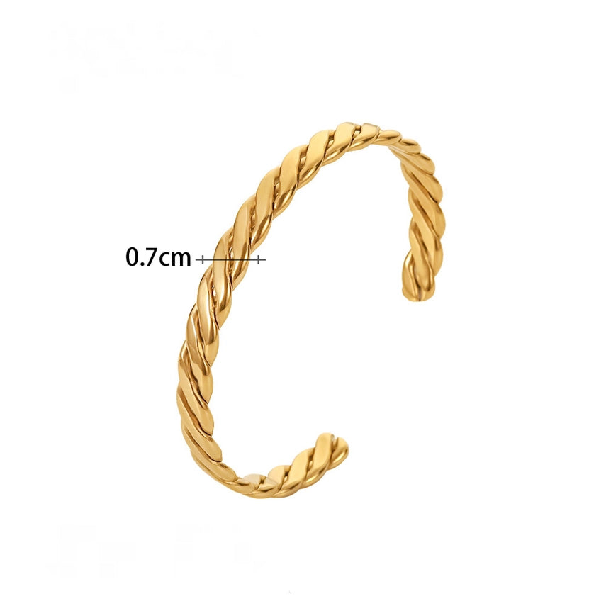 Gold Plated Stainless Steel Open Bangle
