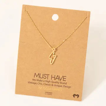 Premium Dipped Wire Lightning Bolt Necklace
