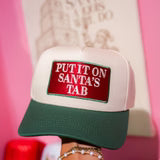 Santa's Tab Canvas Embroidered Hat