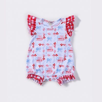 USA Flag Coquette Baby Romper