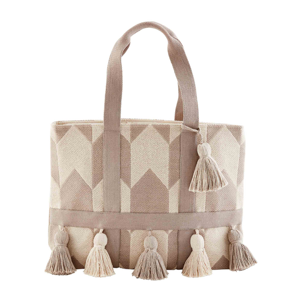 Woven Cotton Tassel Tote